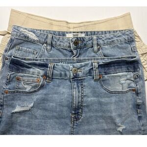 Lot of 3! L- Almost Famous Shorts, NOBO size 13 Skirt, Madden NY shorts 11